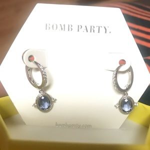 Bomb Party dangle ice blue sapphire earrings